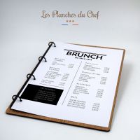 Planche et porte-menu en bois pour les restaurants, hôtels, et cafés