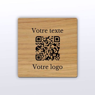 plaque qr code en bois pour restaurant hôtel support chevalet plaque