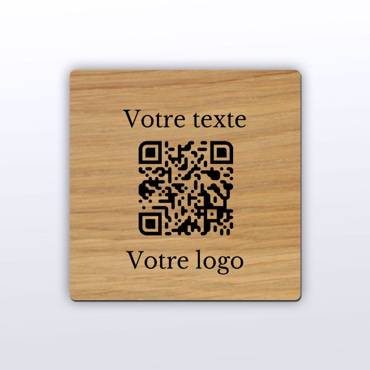 plaque qr code en bois pour restaurant hôtel support chevalet plaque