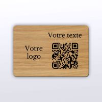 Plaque rectangle chêne - plaque qr code