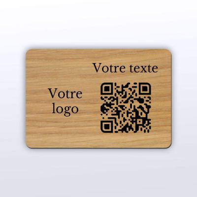 qr code token en bois pour restaurant hôtel support chevalet plaque