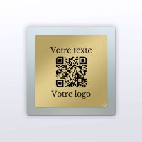 Plaque carré plexi givré + laiton - plaque qr code plexiglass aspect givré