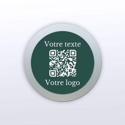 Plaque QR Code - Rond - Plexi + couleur - QR Code en plexiglass