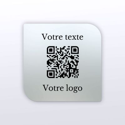 qr code token en plexi plexiglass transparent pour restaurant hôtel support chevalet plaque