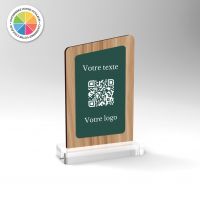 Chevalet en bois et couleur pour QR code restaurant vue2