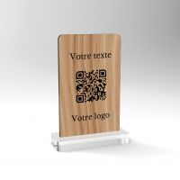 Chevalet chêne carré - Support QR Code pour restaurant vue2