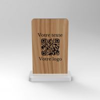 Chevalet chêne carré - Support QR Code pour restaurant vue1