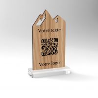 Chevalet chêne montagne - Support QR Code pour restaurant vue2