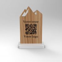 Chevalet chêne montagne - Support QR Code pour restaurant