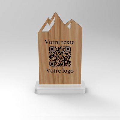 Chevalet chêne montagne - Support QR Code pour restaurant vue1