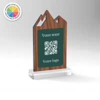 Chevalet noyer couleur montagne - Support QR Code pour restaurant vue2