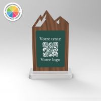 Chevalet noyer couleur montagne - Support QR Code pour restaurant