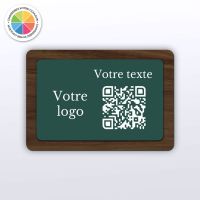 Plaque rectangle noyer couleur - plaque qr code