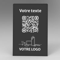 Présentoir incliné noir rectangle - Support QR Code en plexiglass pour restaurant