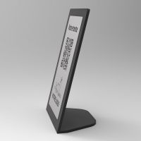 Présentoir incliné noir aspect inox rectangle - Support QR Code en plexiglass pour restaurant