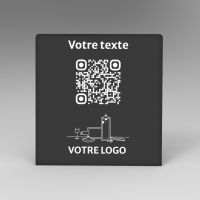 Présentoir incliné noir carré - Support QR Code en plexiglass pour restaurant