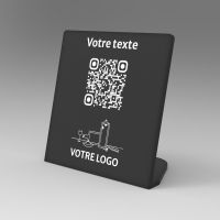 Présentoir incliné noir carré - Support QR Code en plexiglass pour restaurant