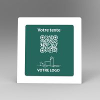 Présentoir incliné blanc couleur carré - Support QR Code en plexiglass pour restaurant