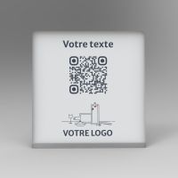 Présentoir incliné givré carré - Support QR Code en plexiglass pour restaurant