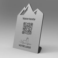 Présentoir incliné aspect inox montagne - Support QR Code pour restaurant