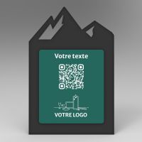 Présentoir incliné noir couleur montagne - Support QR Code en plexiglass pour restaurant