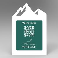 Présentoir incliné blanc couleur montagne - Support QR Code en plexiglass pour restaurant