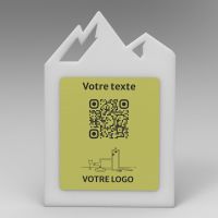 Présentoir incliné givré aspect laiton montagne - Support QR Code en plexiglass pour restaurant