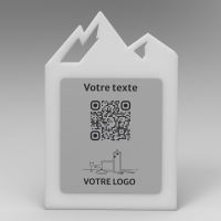 Présentoir incliné givré aspect inox montagne - Support QR Code en plexiglass pour restaurant