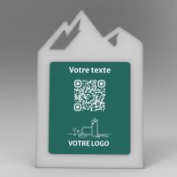 Présentoir incliné givré couleur montagne - Support QR Code en plexiglass pour restaurant