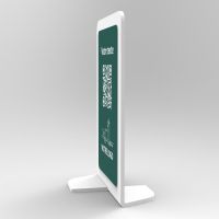 Présentoir vertical blanc couleur rectangle - Support QR Code en plexiglass pour restaurant