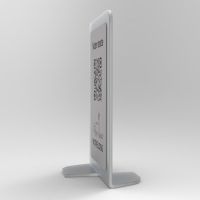 Présentoir vertical givré aspect inox rectangle - Support QR Code en plexiglass pour restaurant