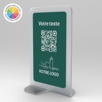 Présentoir vertical givré couleur rectangle - Support QR Code en plexiglass pour restaurant