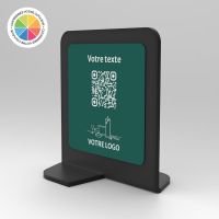 Présentoir vertical noir couleur carré - Support QR Code en plexiglass pour restaurant