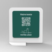 Présentoir vertical blanc couleur carré - Support QR Code en plexiglass pour restaurant