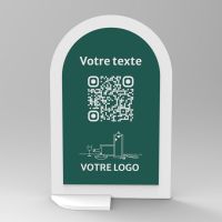 Présentoir vertical blanc couleur carré - Support QR Code en plexiglass pour restaurant