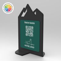 Présentoir vertical noir couleur montagne - Support QR Code en plexiglass pour restaurant