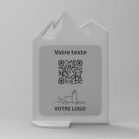 Présentoir vertical givré aspect inox montagne - Support QR Code en plexiglass pour restaurant