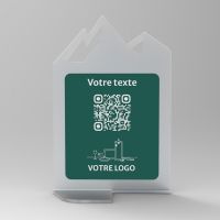 Présentoir vertical givré couleur montagne - Support QR Code en plexiglass pour restaurant