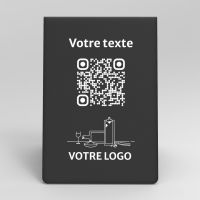 Présentoir chevalet noir rectangle - Support QR Code en plexiglass pour restaurant