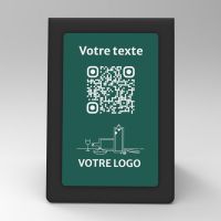 Présentoir chevalet noir couleur rectangle - Support QR Code en plexiglass pour restaurant