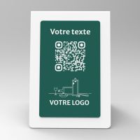 Présentoir chevalet blanc couleur rectangle - Support QR Code en plexiglass pour restaurant