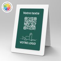 Présentoir chevalet blanc couleur rectangle - Support QR Code en plexiglass pour restaurant