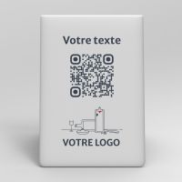 Présentoir chevalet givré rectangle - Support QR Code en plexiglass pour restaurant