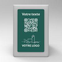 Présentoir chevalet givré couleur rectangle - Support QR Code en plexiglass pour restaurant