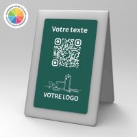 Présentoir chevalet givré couleur rectangle - Support QR Code en plexiglass pour restaurant