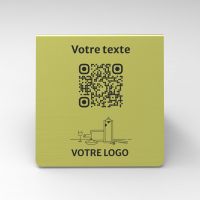 Présentoir chevalet aspect laiton carré - Support QR Code en plexiglass pour restaurant