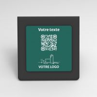 Présentoir chevalet noir couleur carré - Support QR Code en plexiglass pour restaurant