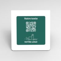 Présentoir chevalet blanc couleur carré - Support QR Code en plexiglass pour restaurant