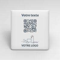 Présentoir chevalet givré carré - Support QR Code en plexiglass pour restaurant