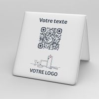 Présentoir chevalet givré carré - Support QR Code en plexiglass pour restaurant